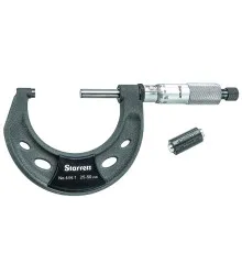 Micrômetro Externo com Isoladores Térmicos - Capacidade de 25 - 50mm e Resolução de 0,01mm e com Exatidão de ±0,002mm