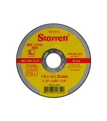 Disco Abrasivo de Corte, Diâmentro Externo 115mm, Furo 22,23mm, Espessura 1mm