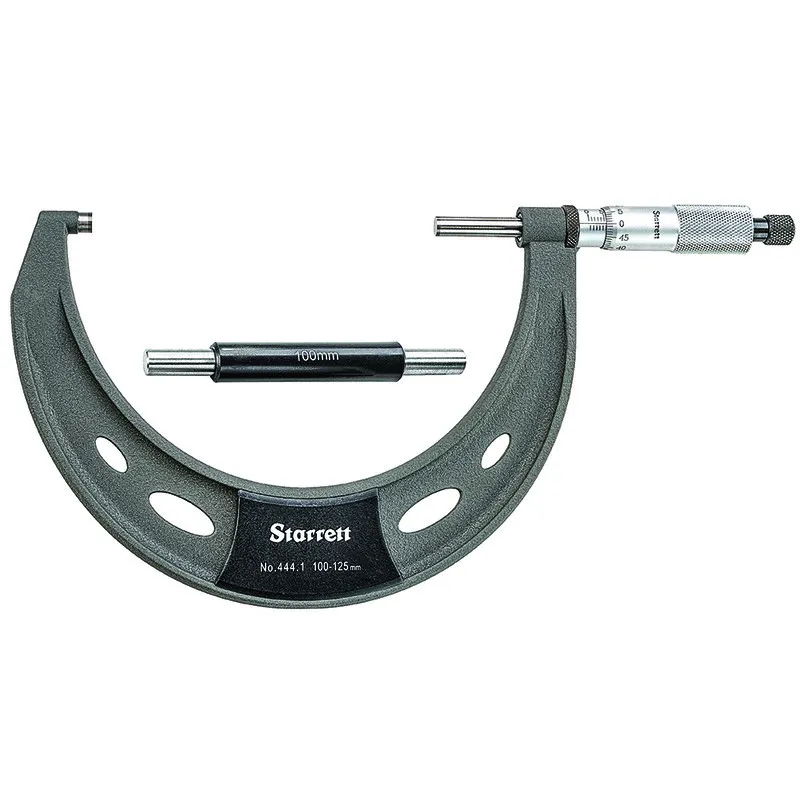 Micrômetro Externo com Isoladores Térmicos - Capacidade de 100 - 125mm e Resolução de 0,01mm e com Exatidão de ±0,003mm - Ref. 444.1MXRL-125
