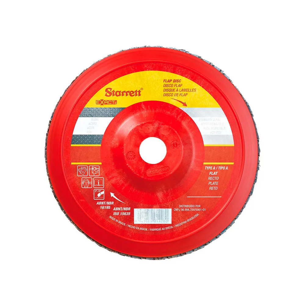 Disco de Flap Exact em Nylon Reto, Grão de 40 e Diâmetro Externo 180mm