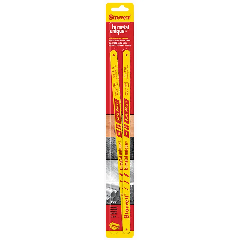 Lâmina de Serra Manual BS - Bi-Metal Starrett Cartela com 2 unidades e dentição de 18