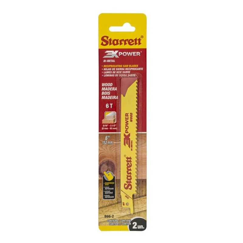 Lâmina de Serra Sabre Bi-Metal Madeira Dentição 6 com 2 Lâminas 152x19x0,89mm