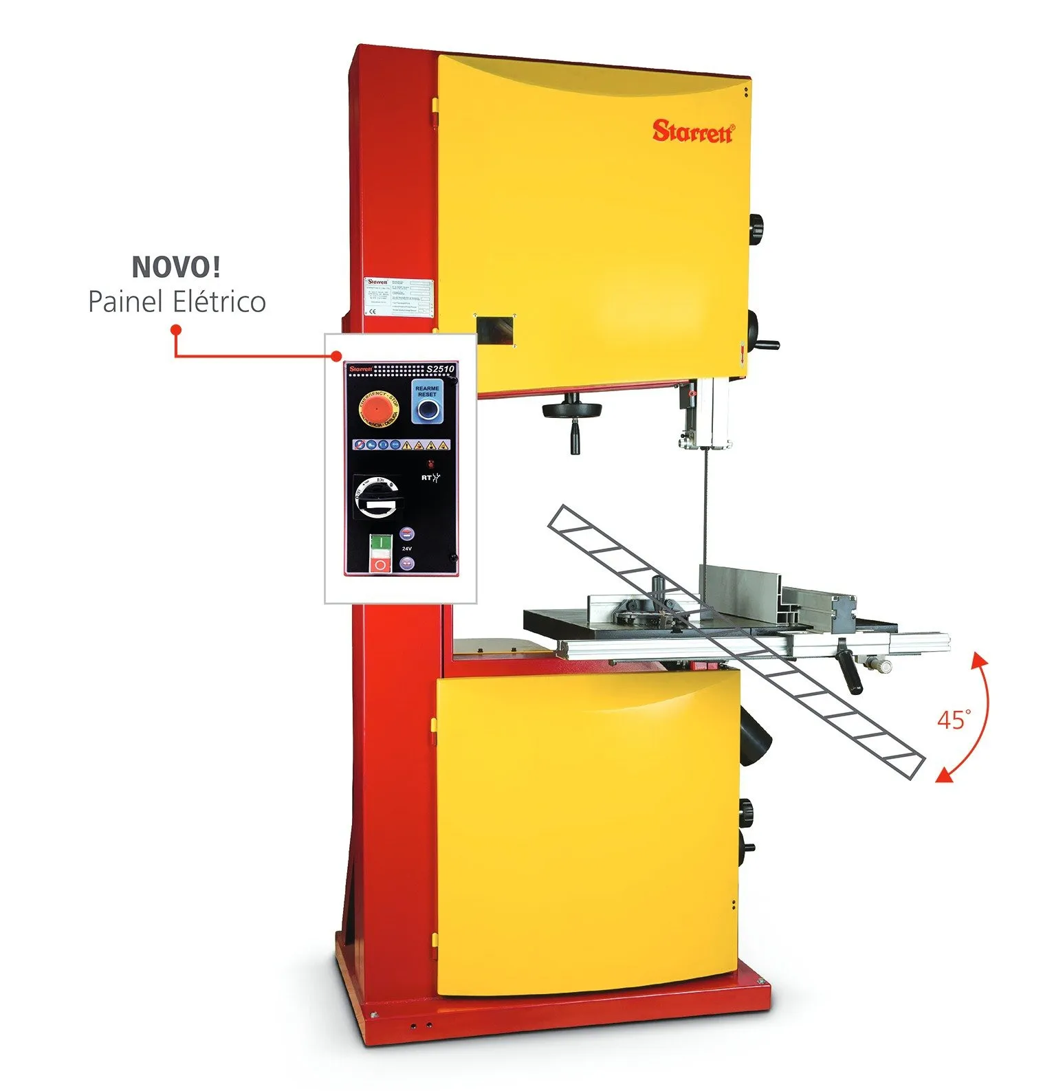 Máquina de Serra Fita Vertical para Aço S2032-M4 380V - com Motofreio